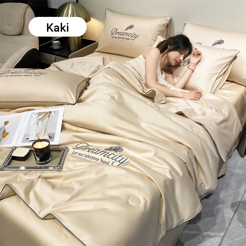 ⏳Offre spéciale à durée limitée⌛Parure de lit quatre pièces en velours de haute qualité💕Confortable et rafraîchissant