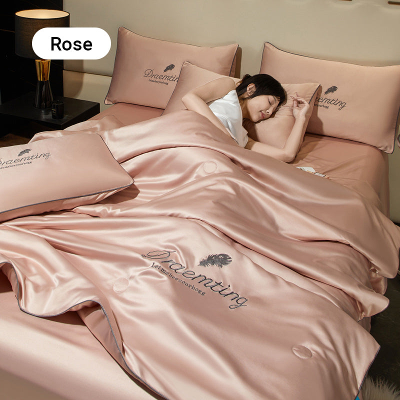⏳Offre spéciale à durée limitée⌛Parure de lit quatre pièces en velours de haute qualité💕Confortable et rafraîchissant
