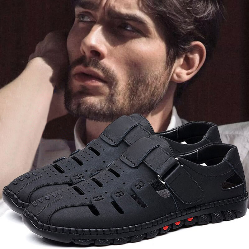 🔥Sandales en cuir PU à la mode avec des trous