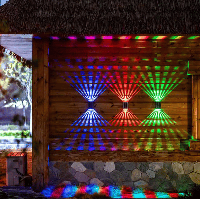 ✨☀️Applique solaire colorée à 4 LED pour l'extérieur Imperméable à l'eau