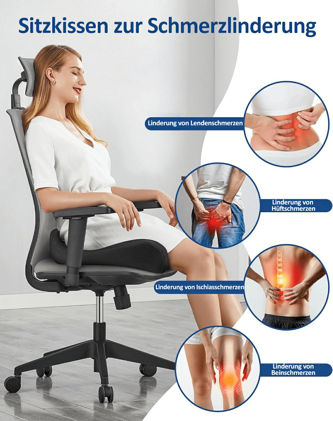🔥💺Le coussin de siège en mousse à mémoire de forme le plus confortable de 2025 - Soulage les douleurs du dos et du coccyx !
