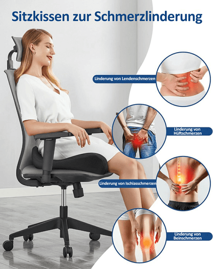 🔥💺Le coussin de siège en mousse à mémoire de forme le plus confortable de 2025 - Soulage les douleurs du dos et du coccyx !