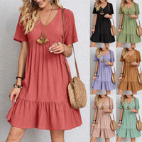 👚💃Robe fluide décontractée à nouer à la taille