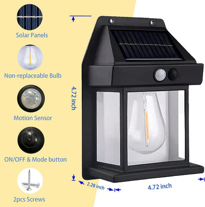 🔈🔈Black Friday: 60 % rabatt på allt! 🔥– Solcellslampa med rörelsesensor i volfram: ingen elförbrukning, 12 timmars batteritid och IP65! 🌙