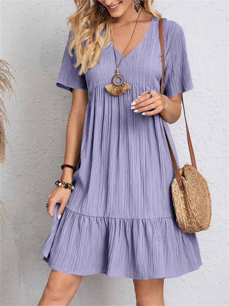 👚💃Robe fluide décontractée à nouer à la taille