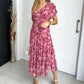 Robe élégante en maille avec motif floral pour femmes
