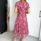 Robe élégante en maille avec motif floral pour femmes