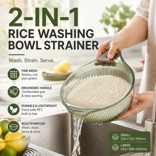 🍚 50% RABATT ✨ Smart rissköljningsskål med finmaskig sil – förenklar matlagningen