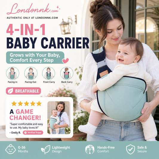 👶🧺 4-i-1 ventilerande mesh-bärsele – flexibla bärlägen för småbarn, bekväm och praktisk för vardagen 💕✨