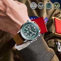 Montre quartz analogique multifonction chronographe étanche pour homme avec date