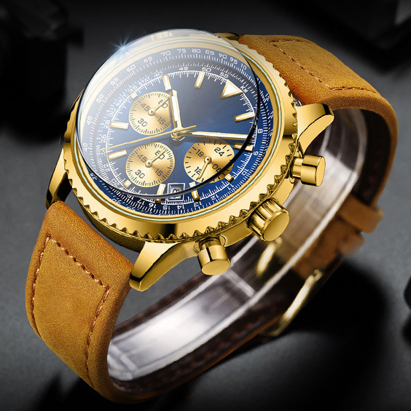 Montre quartz analogique multifonction chronographe étanche pour homme avec date