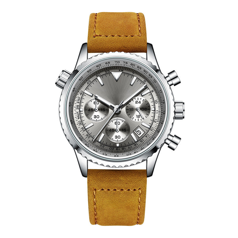 Montre quartz analogique multifonction chronographe étanche pour homme avec date