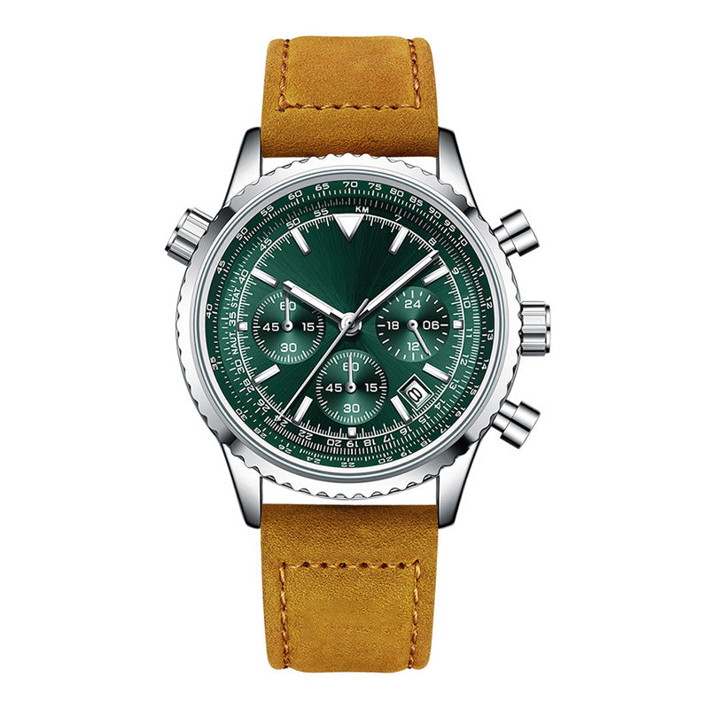 Montre quartz analogique multifonction chronographe étanche pour homme avec date