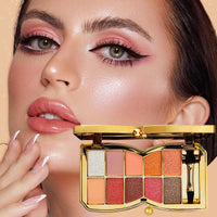🌸🧸Winnie l'ourson brille de mille feux avec 10 couleurs d'ombres à paupières diamantées, palette d'ombres à paupières scintillantes et nacrées, en maquillage de scène All-Match-Lidschatten