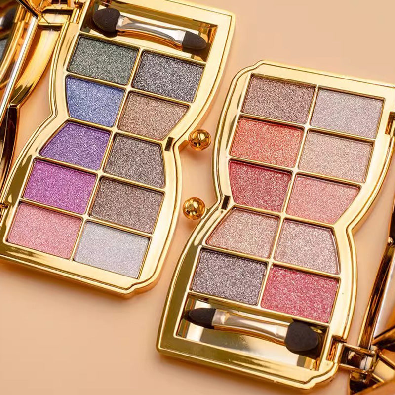 🌸🧸Winnie l'ourson brille de mille feux avec 10 couleurs d'ombres à paupières diamantées, palette d'ombres à paupières scintillantes et nacrées, en maquillage de scène All-Match-Lidschatten