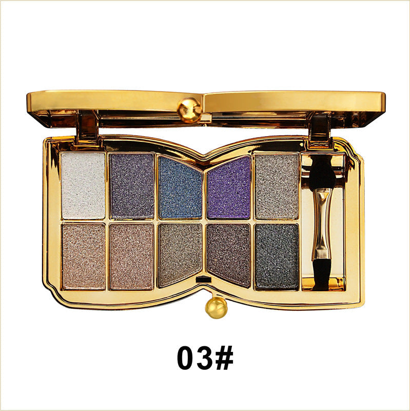 🌸🧸Winnie l'ourson brille de mille feux avec 10 couleurs d'ombres à paupières diamantées, palette d'ombres à paupières scintillantes et nacrées, en maquillage de scène All-Match-Lidschatten