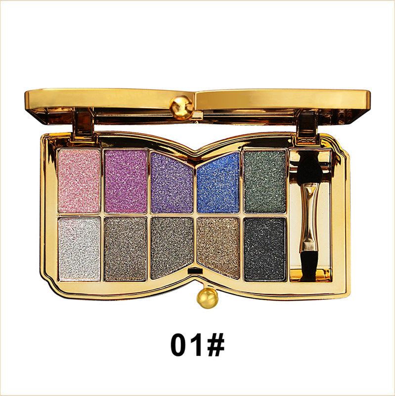 🌸🧸Winnie l'ourson brille de mille feux avec 10 couleurs d'ombres à paupières diamantées, palette d'ombres à paupières scintillantes et nacrées, en maquillage de scène All-Match-Lidschatten