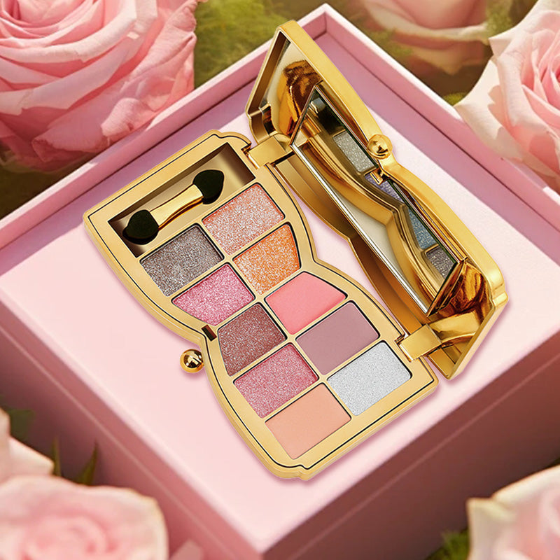 🌸🧸Winnie l'ourson brille de mille feux avec 10 couleurs d'ombres à paupières diamantées, palette d'ombres à paupières scintillantes et nacrées, en maquillage de scène All-Match-Lidschatten