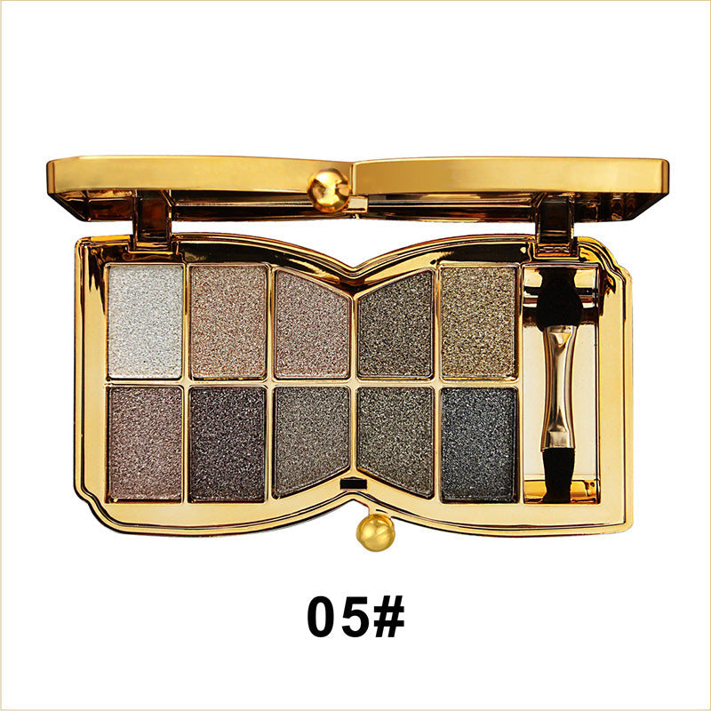 🌸🧸Winnie l'ourson brille de mille feux avec 10 couleurs d'ombres à paupières diamantées, palette d'ombres à paupières scintillantes et nacrées, en maquillage de scène All-Match-Lidschatten