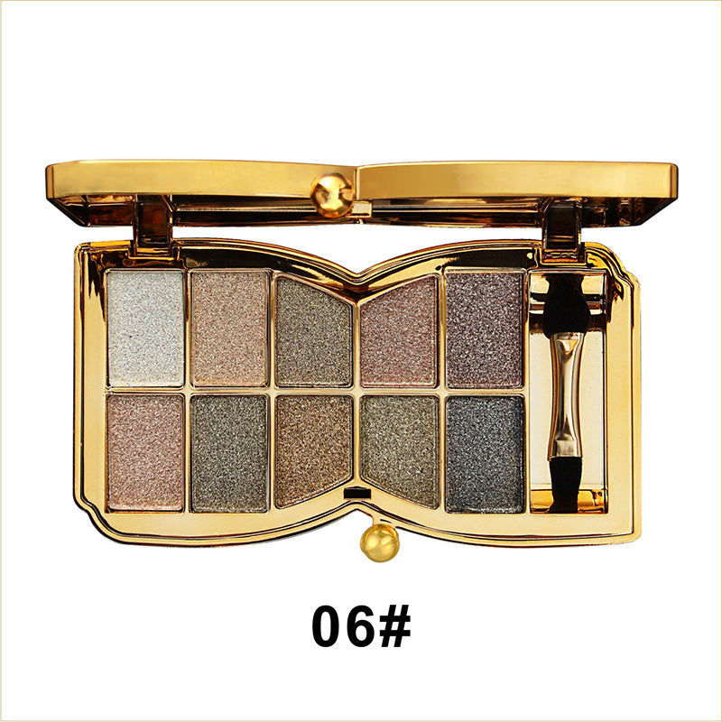 🌸🧸Winnie l'ourson brille de mille feux avec 10 couleurs d'ombres à paupières diamantées, palette d'ombres à paupières scintillantes et nacrées, en maquillage de scène All-Match-Lidschatten
