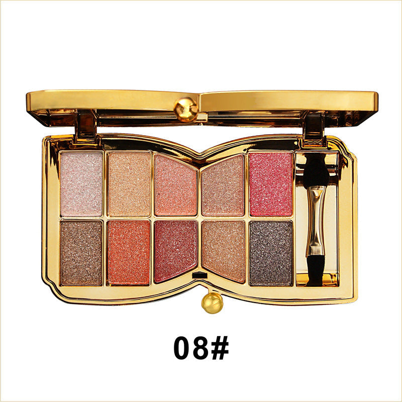 🌸🧸Winnie l'ourson brille de mille feux avec 10 couleurs d'ombres à paupières diamantées, palette d'ombres à paupières scintillantes et nacrées, en maquillage de scène All-Match-Lidschatten