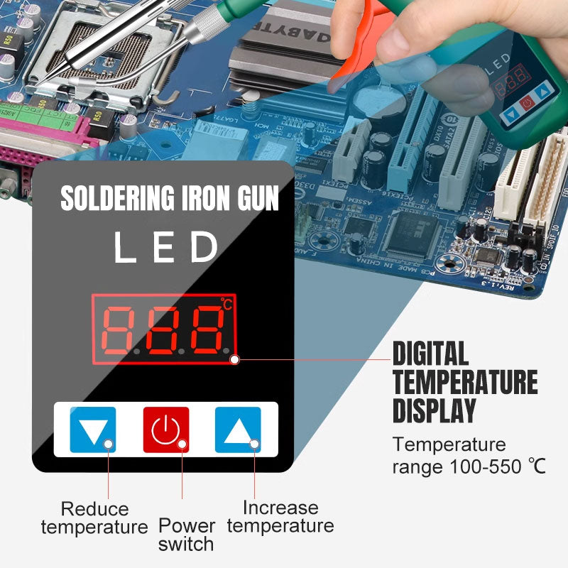 Fer à souder avec affichage numérique - Alimentation automatique de fil d'étain