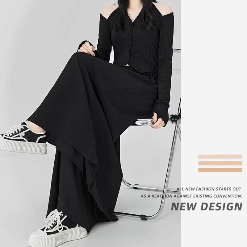 Pantalon Palazzo décontracté uni à jambes larges pour femmes