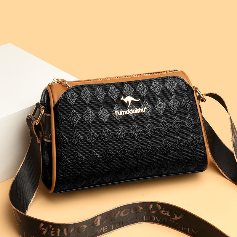 🔥2025 Nouveau Style🔥Fumddaishu™Sac à bandoulière tendance à 3 couches avec motif diamant et grande capacité