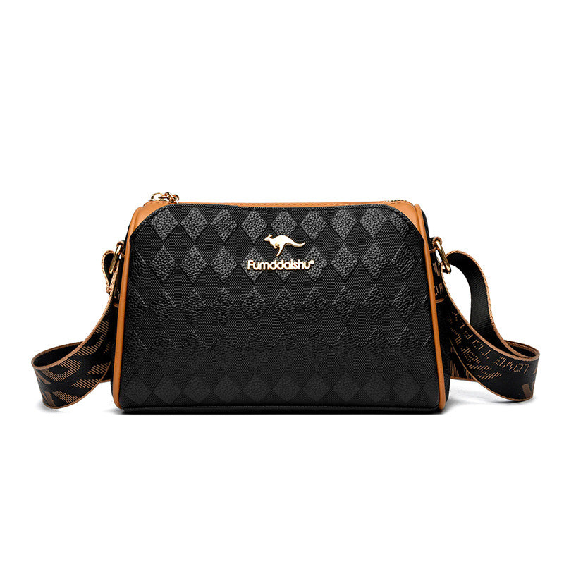 🔥2025 Nouveau Style🔥Fumddaishu™Sac à bandoulière tendance à 3 couches avec motif diamant et grande capacité