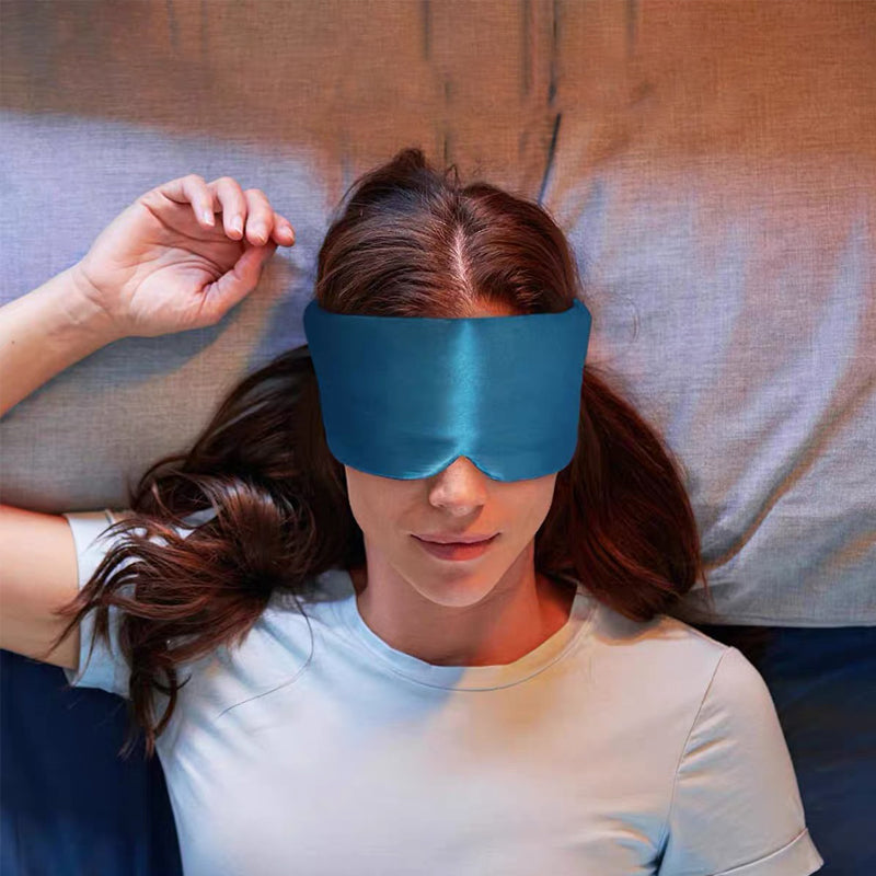 Masque de sommeil en soie artificielle douce et rafraîchissante