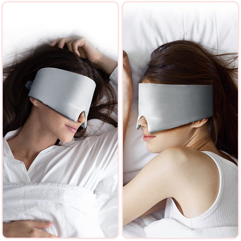 Masque de sommeil en soie artificielle douce et rafraîchissante