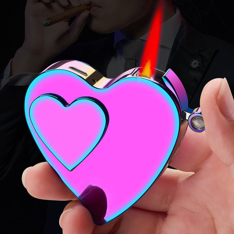 Briquet Créatif en Forme de Cœur à Gaz et Électrique