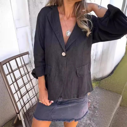 2025 Nouvelle conception✨Blazer léger d'été en coton et lin pour femmes