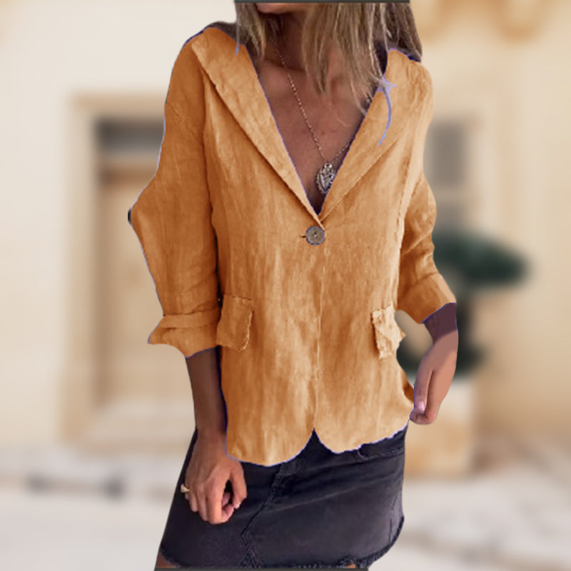 2025 Nouvelle conception✨Blazer léger d'été en coton et lin pour femmes