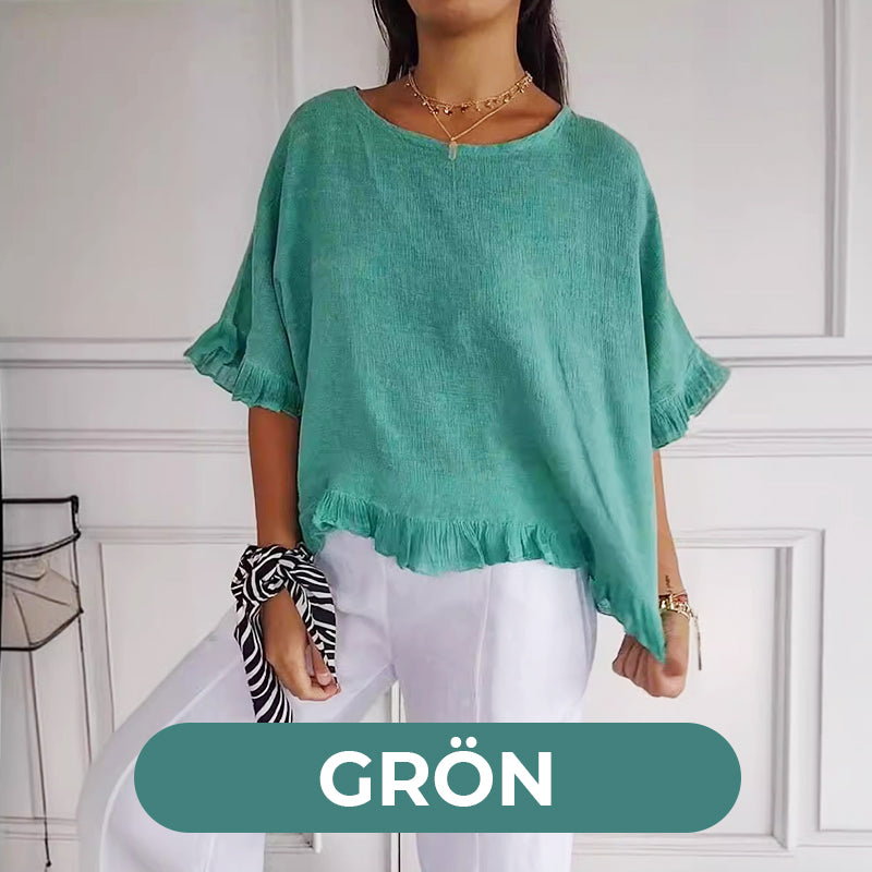Haut d'Été en Coton et Lin à Coupe Ample