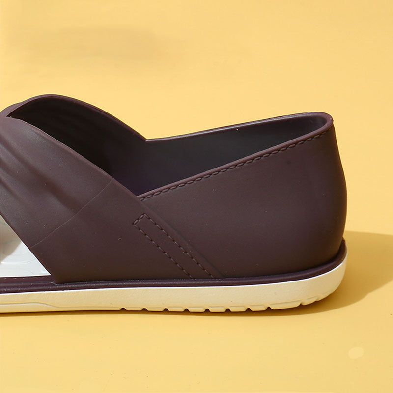 [EU36-40] Sandales plates confortables de couleur unie avec nœud