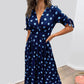 💃Robe à pois avec décolleté en V profond