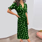 💃Robe à pois avec décolleté en V profond
