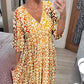 🔥50% de réduction  😍Robe longue à encolure en V et imprimé bohémien décontracté