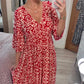 🔥50% de réduction  😍Robe longue à encolure en V et imprimé bohémien décontracté