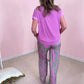 Ensemble 2 pièces : Haut & Pantalon Imprimé à Jambes Larges