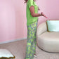 Ensemble 2 pièces : Haut & Pantalon Imprimé à Jambes Larges