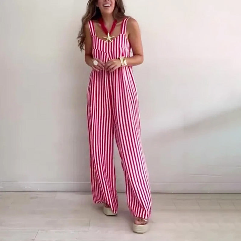 🌟HOT SALE🌟Combinaison ample et décontractée à rayures pour femmes