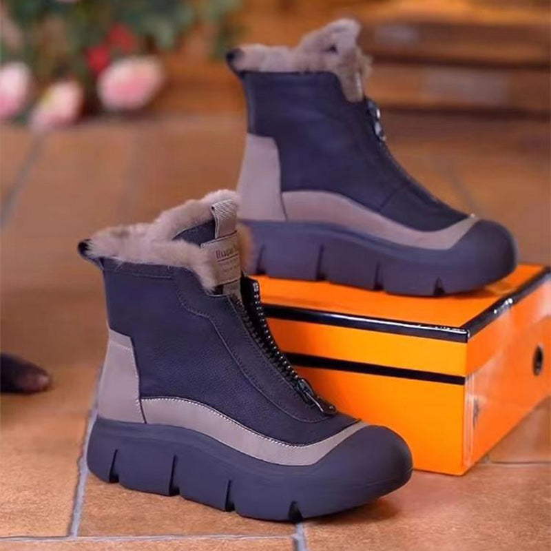 Bottes de neige à fermeture éclair pour femmes, imperméables et antidérapantes