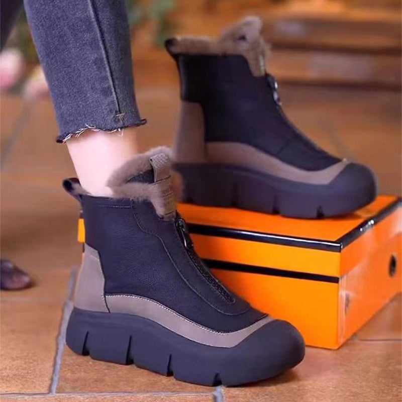 Bottes de neige à fermeture éclair pour femmes, imperméables et antidérapantes