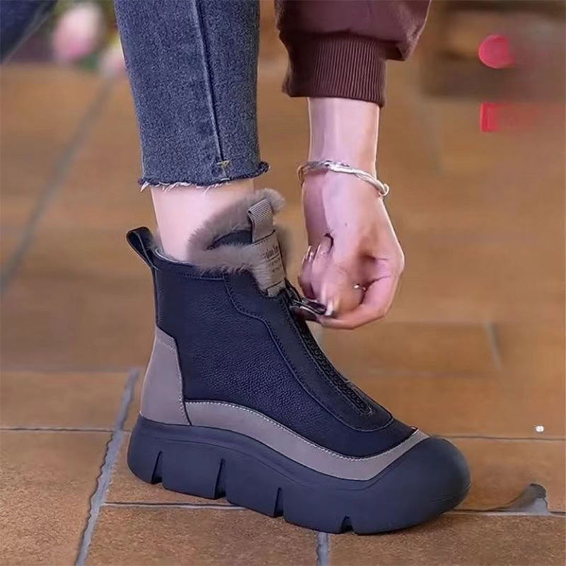 Bottes de neige à fermeture éclair pour femmes, imperméables et antidérapantes