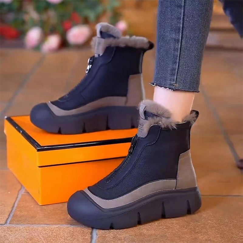 Bottes de neige à fermeture éclair pour femmes, imperméables et antidérapantes