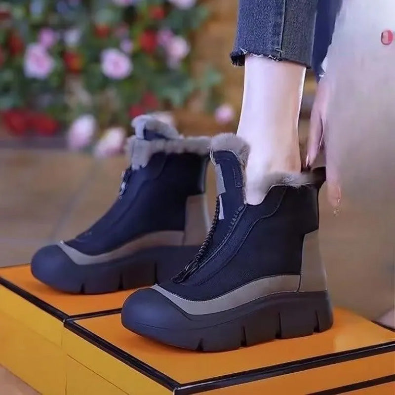Bottes de neige à fermeture éclair pour femmes, imperméables et antidérapantes