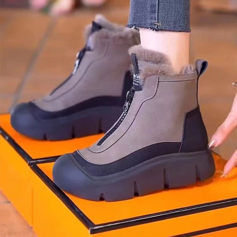 Bottes de neige à fermeture éclair pour femmes, imperméables et antidérapantes