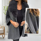Manteau bouffant avec col en fausse fourrure pour femmes